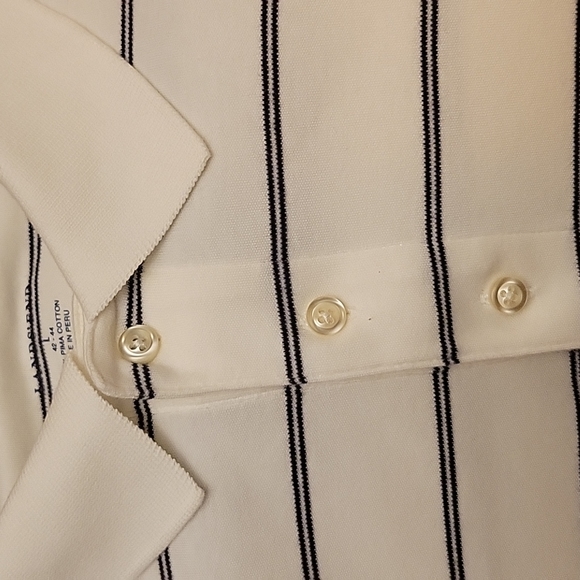 LANDSEND BLK & WHITE STRIPE⁰ SHIRT SZ42-44 - Picture 9 of 9